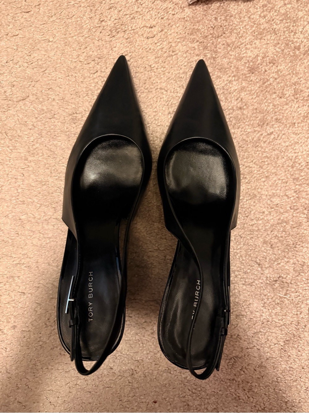 Tory Burch Black Pointed Slingback Heels
